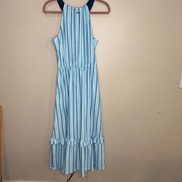 Cabana Life Nautical Tie Waist Maxi Dress Size Small Blue Stripe NWT Beach - Picture 11 of 11